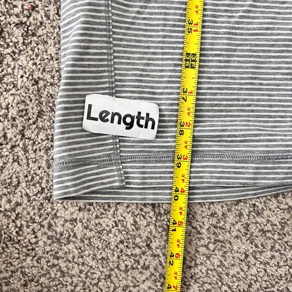 LULULEMON Women's Go For It Hyper Gray White Striped Open Back Scoop Neck Dress - Picture 8 of 9